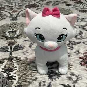 White Cat Plush Toy with Pink Bow